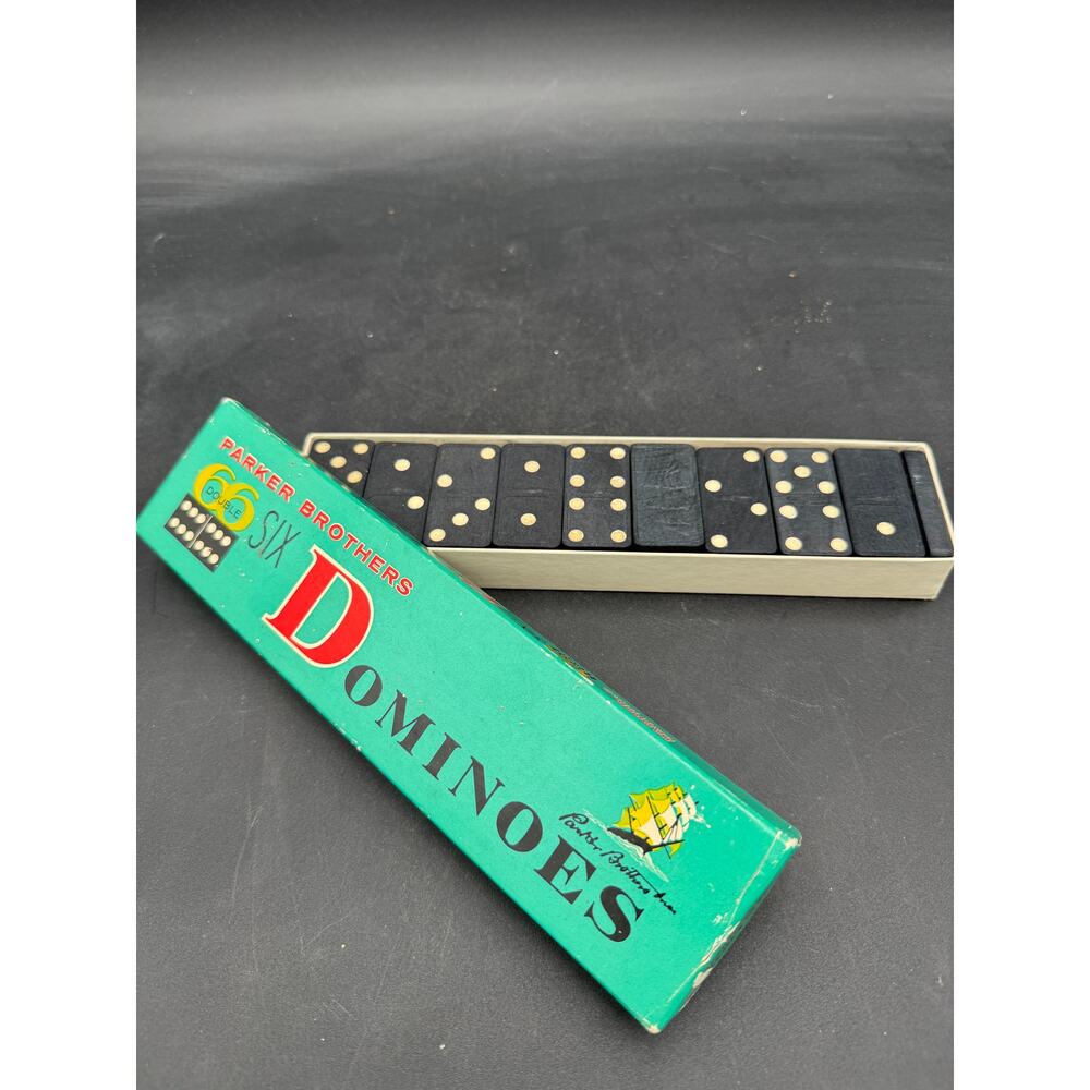 Vintage 1960s Double 6 Dominoes by Parker Brothers